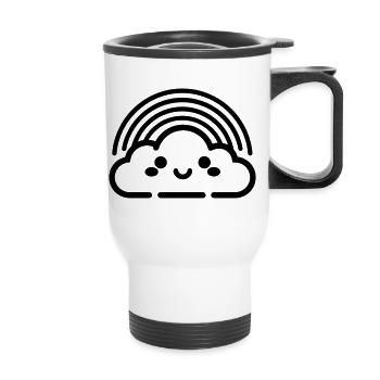 arc en ciel - Tasse isotherme avec poignée - blanc - Devant