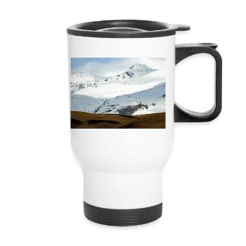 Paysage hivernal en Islande - Tasse isotherme avec poignée - blanc - Devant