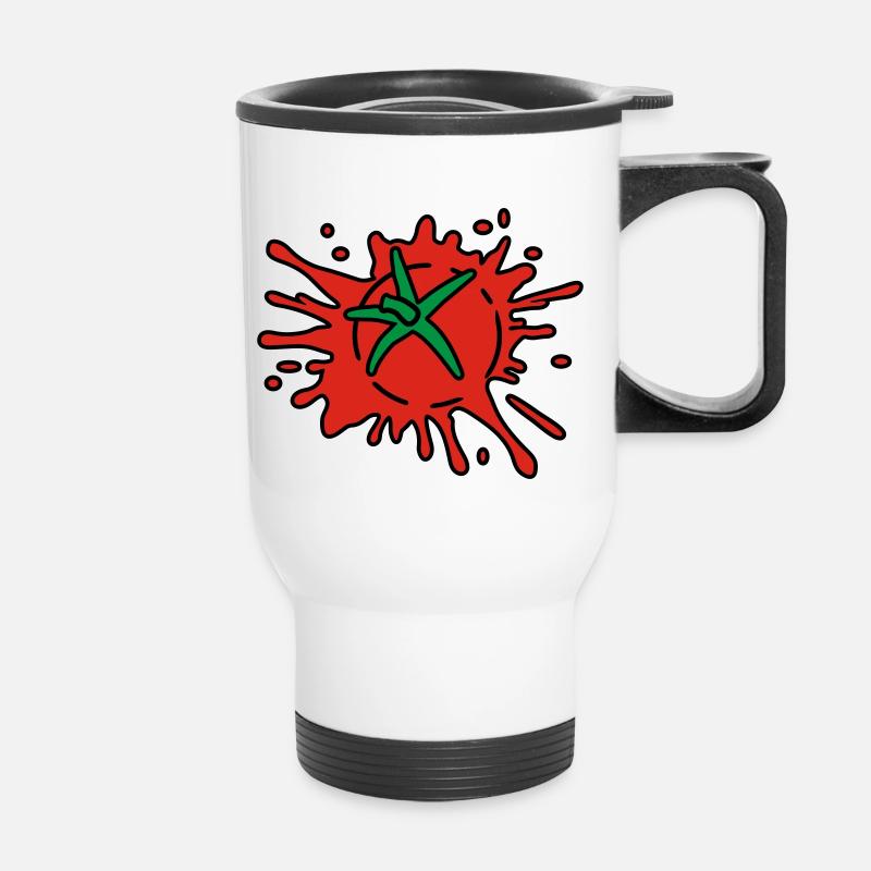 smashed tomato - Thermobecher mit Tragegriff - Weiß