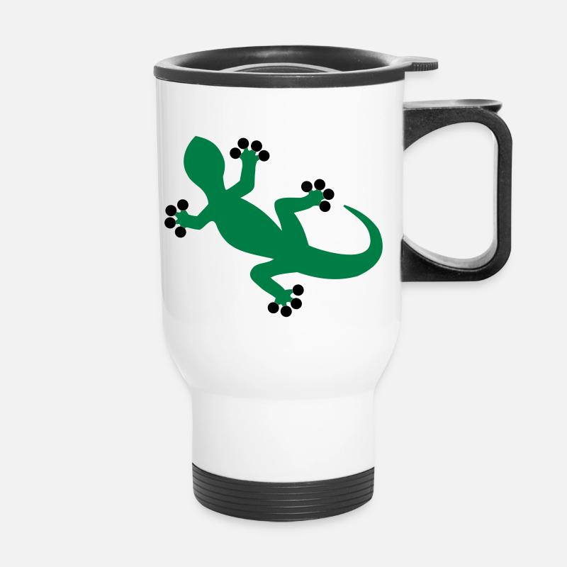 Gecko / Lizard - Thermal mug with handle - white