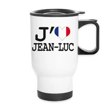 j'aime jean-luc - Tasse isotherme avec poignée - blanc - Devant