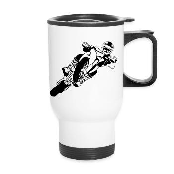 Supermoto Racing - Supermotard - Tasse isotherme avec poignée - blanc - Devant