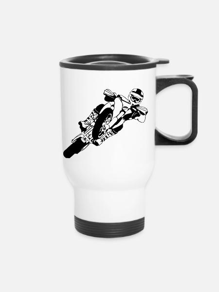 Supermoto Racing - Supermotard - Tasse isotherme avec poignée - blanc