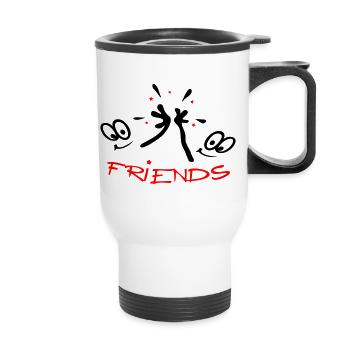 Freunde, Friends, Comic - Thermal mug with handle - white - Front