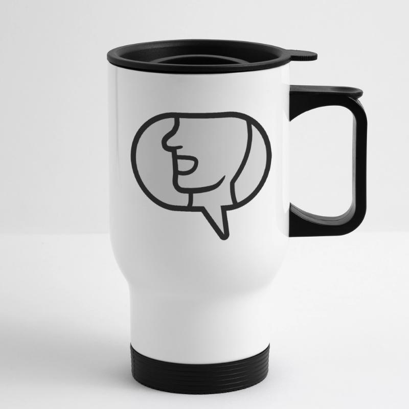 Communicate icon talk speech bubble Thermal mug with handle