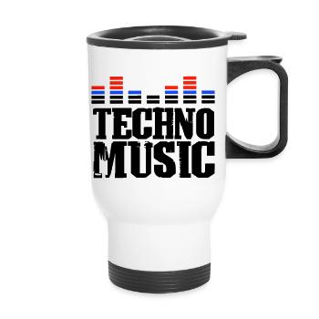 Techno Music - Thermal mug with handle - white - Front