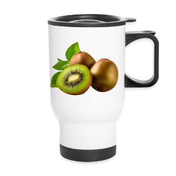 Kiwis - Thermobecher mit Tragegriff - Weiß - Vorne