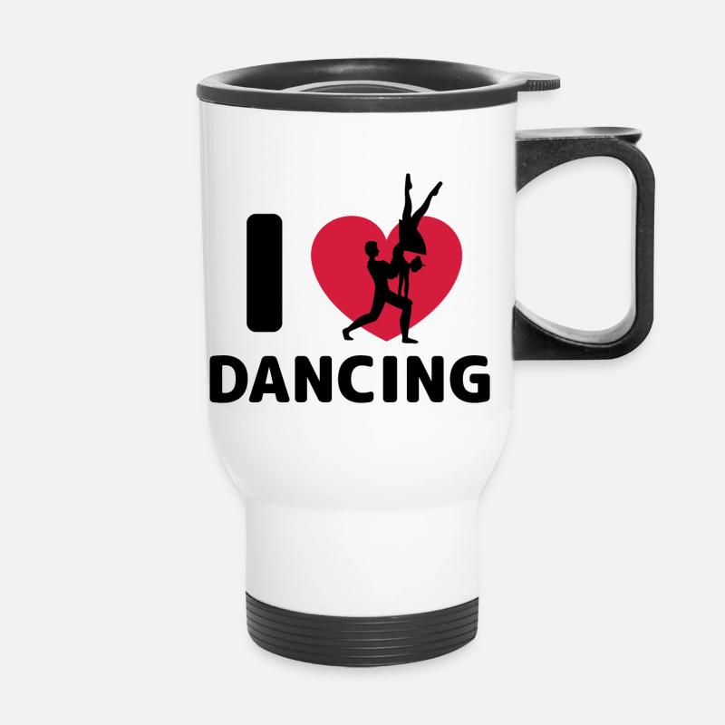 Dancing Dance Music - Thermobecher mit Tragegriff - Weiß