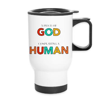 A piece of god - Thermal mug with handle - white - Front