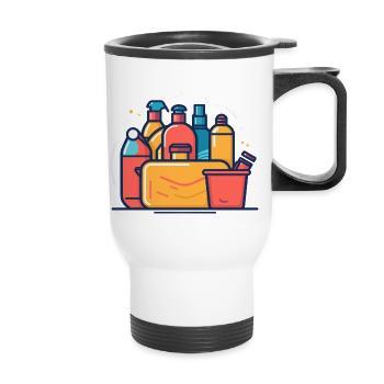 Cleaning - Thermal mug with handle - white - Front