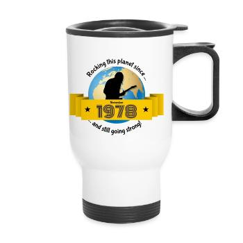 45ème anniversaire Bercer cette planète depuis 11/1978 - Tasse isotherme avec poignée - blanc - Devant