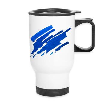 Color - Blue - Abstract - Thermal mug with handle - white - Front