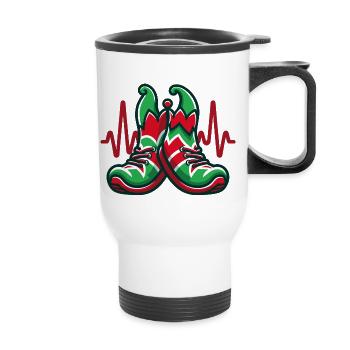 Elf Fitness Journey - Thermal mug with handle - white - Front