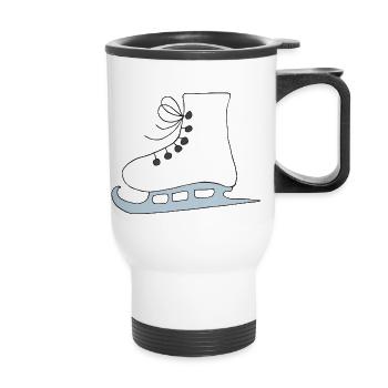 schlittschuhe - Thermobecher mit Tragegriff - Weiß - Vorne