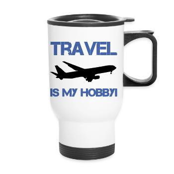 passe-temps de voyage - Tasse isotherme avec poignée - blanc - Devant