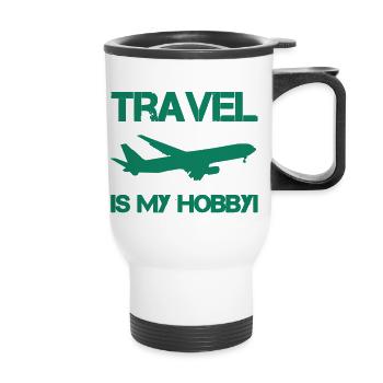 passe-temps de voyage - Tasse isotherme avec poignée - blanc - Devant