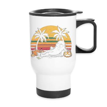 Vintage Sunset Ghost - Thermal mug with handle - white - Front
