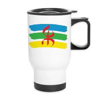 AMAZIGH BERBER YIFINAGH FLAGGE - Thermobecher mit Tragegriff - Weiß - Vorne