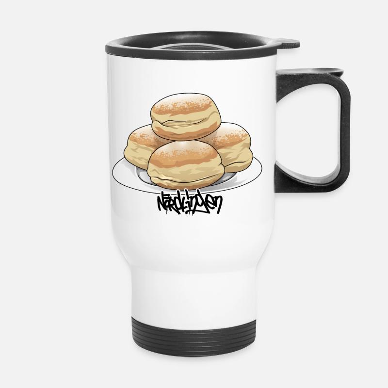 Beignets // Illustration - Tasse isotherme avec poignée - blanc