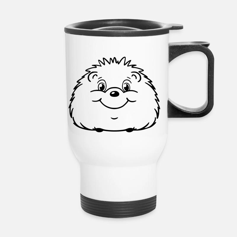 Hérisson potelé comme illustration vectorielle - Tasse isotherme avec poignée - blanc