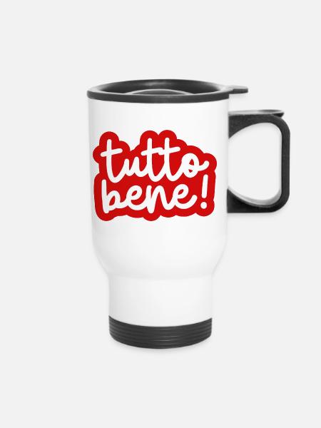 "tutto bene!" - Thermobecher mit Tragegriff - Weiß
