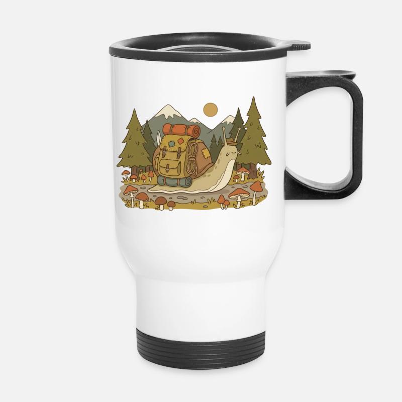 Forest Trail Backpacking Adventure - Thermal mug with handle - white