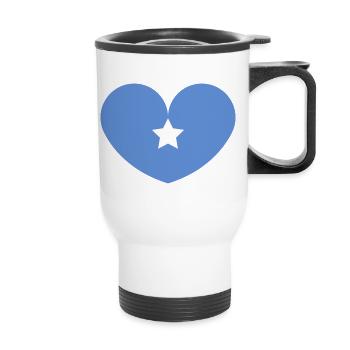 Somalia-Herzflagge - Thermobecher mit Tragegriff - Weiß - Vorne