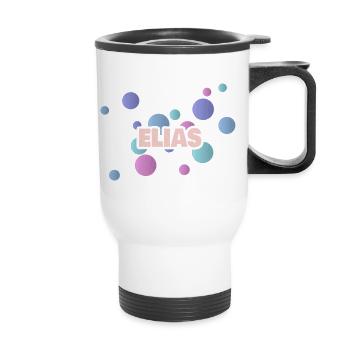 Pastel Circles Elijah - Thermal mug with handle - white - Front