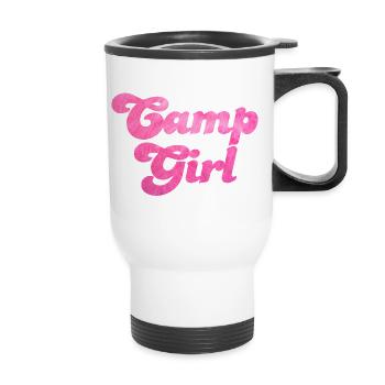 Camp Girl Camping Fell pink Girl Power Van Life - Thermal mug with handle - white - Front