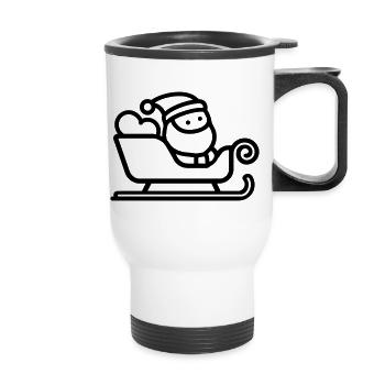 Santa's sleigh - Thermal mug with handle - white - Front