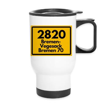OLD POSTCODE ZIP CODE RETRO 2820 BREMEN VEGESACK! - Thermal mug with handle - white - Front