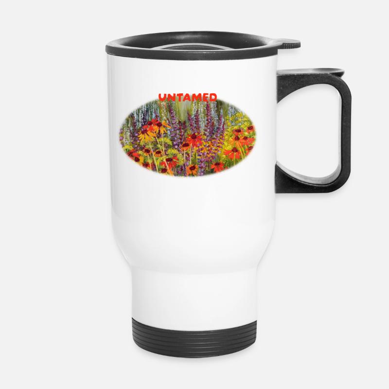 	Untamed - Vibrant Echinacea Wildflower Meadow - Thermal mug with handle - white