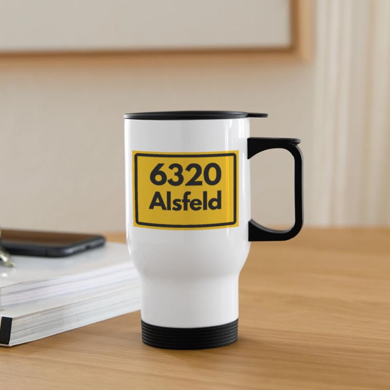 OLD POSTCODE POSTCODE RETRO 6320 ALSFELD – RATHAUS Thermal mug with handle