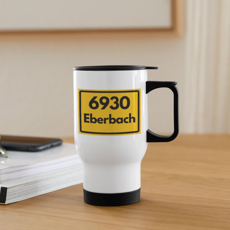 OLD POSTCODE POSTCODE RETRO 6930 EBERBACH HEIMAT Thermal mug with handle