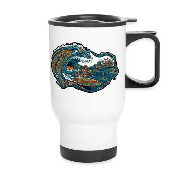 Wave Giant Surf Adventure - Thermal mug with handle - white - Front