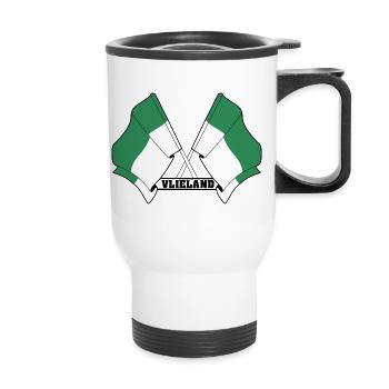 Vlieland Crossed Flags – La fierté insulaire - Tasse isotherme avec poignée - blanc - Devant
