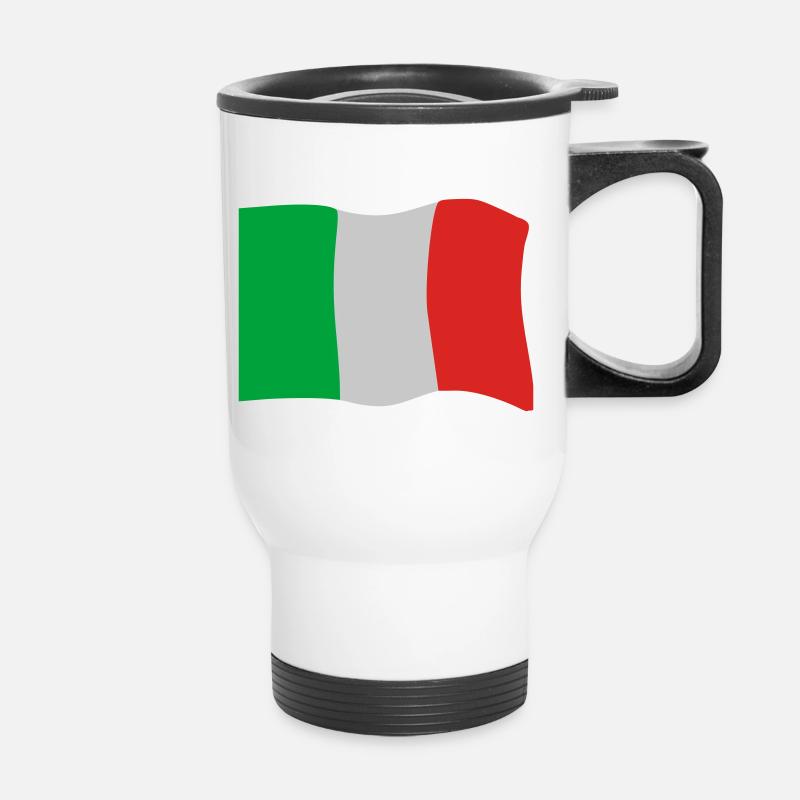 Flagge Italien - Thermobecher mit Tragegriff - Weiß