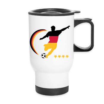 Soccer Player Germany, colors freely selectable - Thermal mug with handle - white - Front