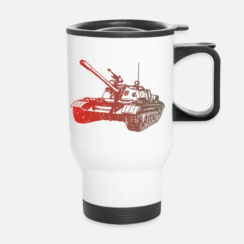 Panzer T55 Russischer Kampfpanzer - Thermobecher mit Tragegriff - Weiß