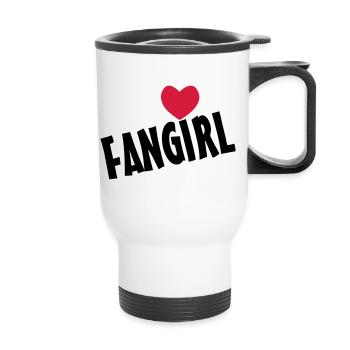Fangirl Geschenk - Thermobecher mit Tragegriff - Weiß - Vorne