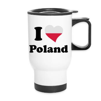 I love Poland - Thermal mug with handle - white - Front