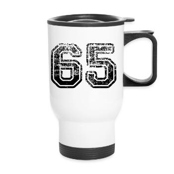 65 - Thermal mug with handle - white - Front