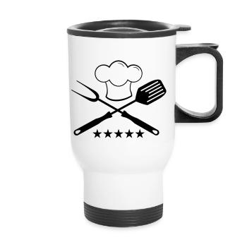 (koch_13_1f) - Thermal mug with handle - white - Front