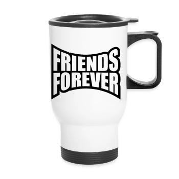 friends forever love party infinity team crew fr - Thermal mug with handle - white - Front