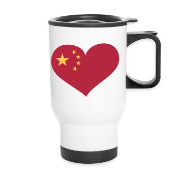 China Herz; Heart China - Tasse isotherme avec poignée - blanc - Devant