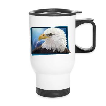 Bald eagle - Thermal mug with handle - white - Front