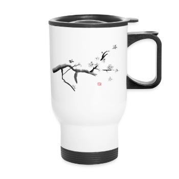 Sakura, les fleurs de cerisier - Tasse isotherme avec poignée - blanc - Devant