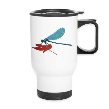 Lilli, the dragonfly - Thermal mug with handle - white - Front