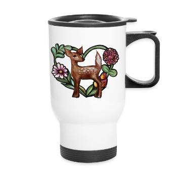 Art fauve mignon - Tasse isotherme avec poignée - blanc - Devant