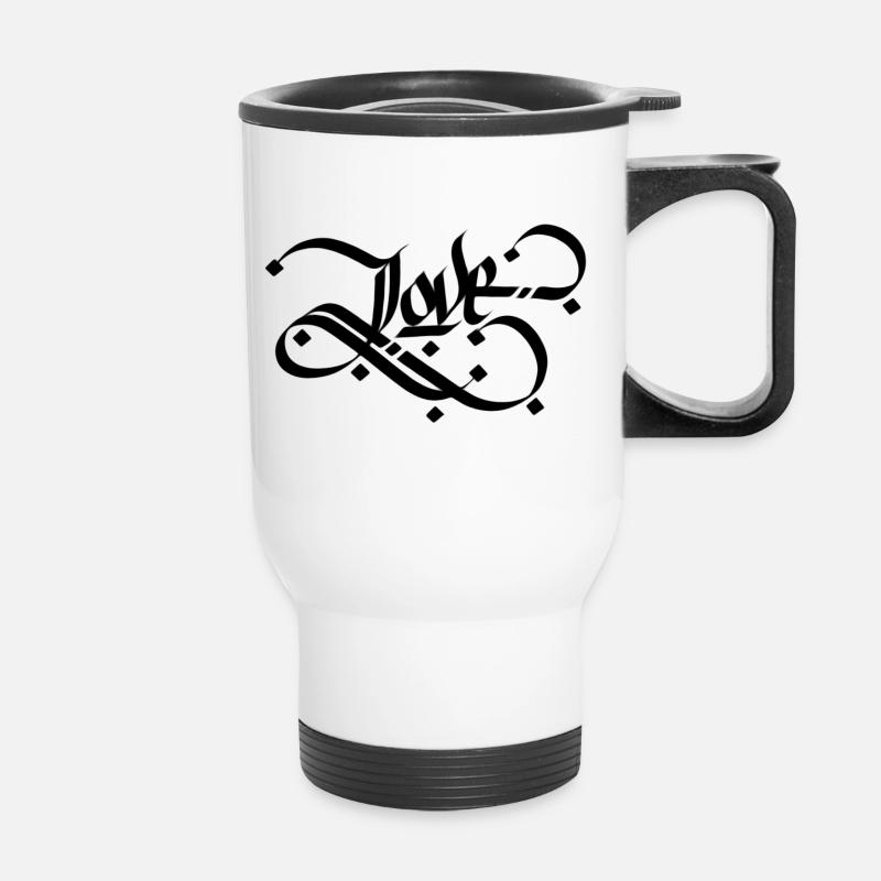 Love - schwarz - Thermobecher mit Tragegriff - Weiß